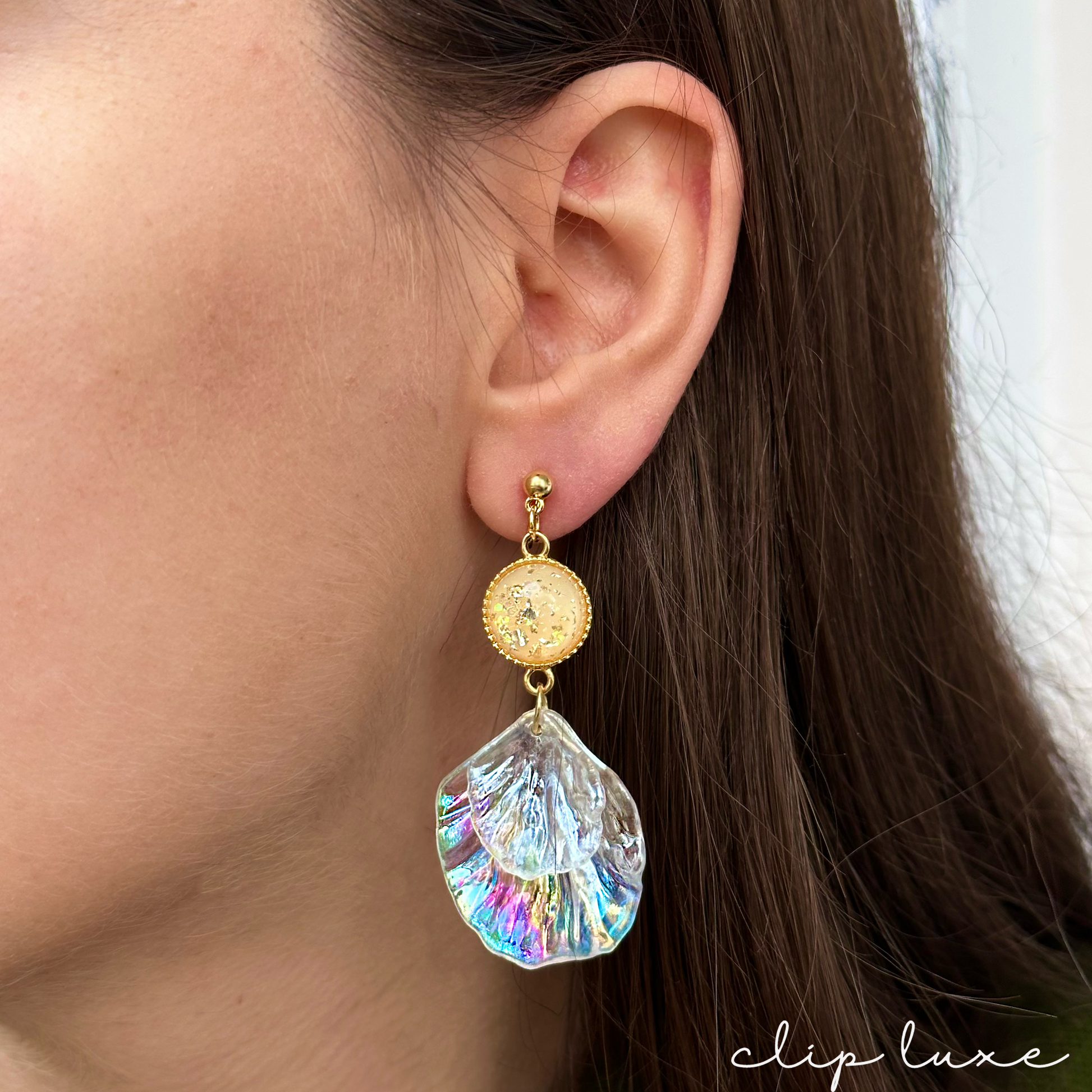 Shimmer coast statement clip on earrings
