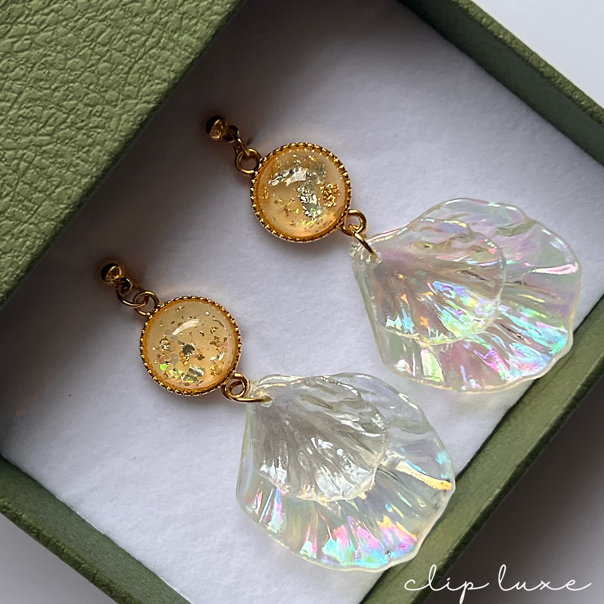 Shimmer coast statement clip on earrings