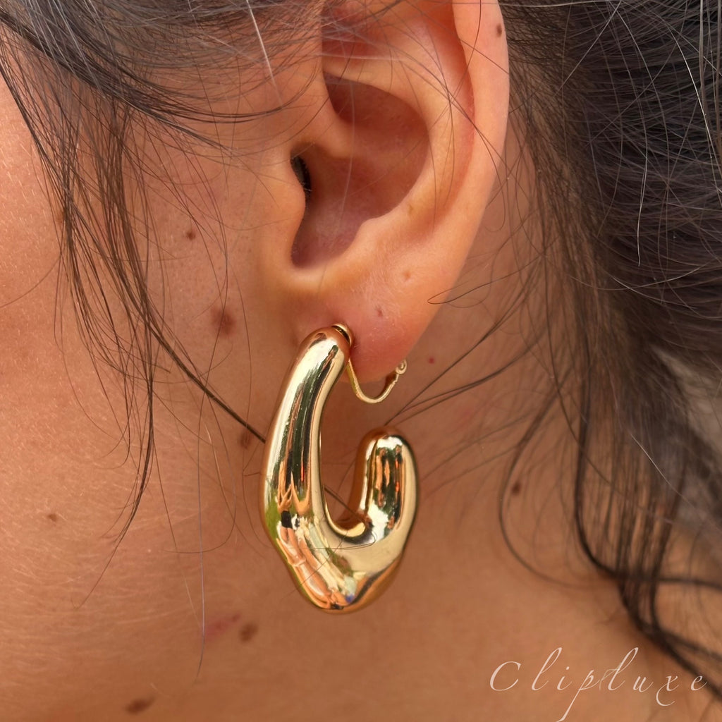 Playful bold drop clip on earrings