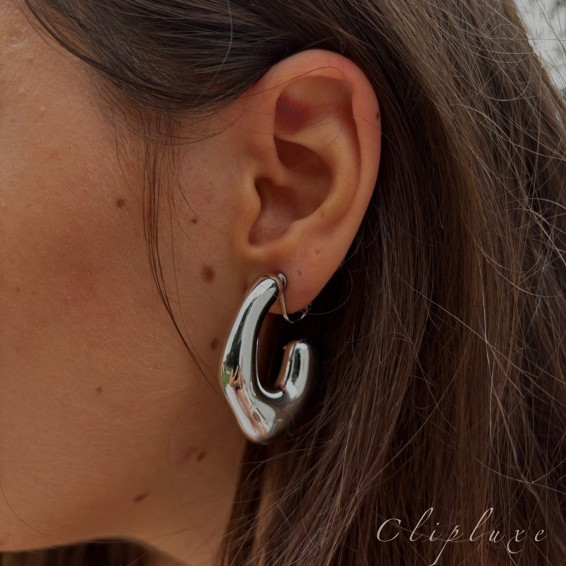 Playful bold drop clip on earrings