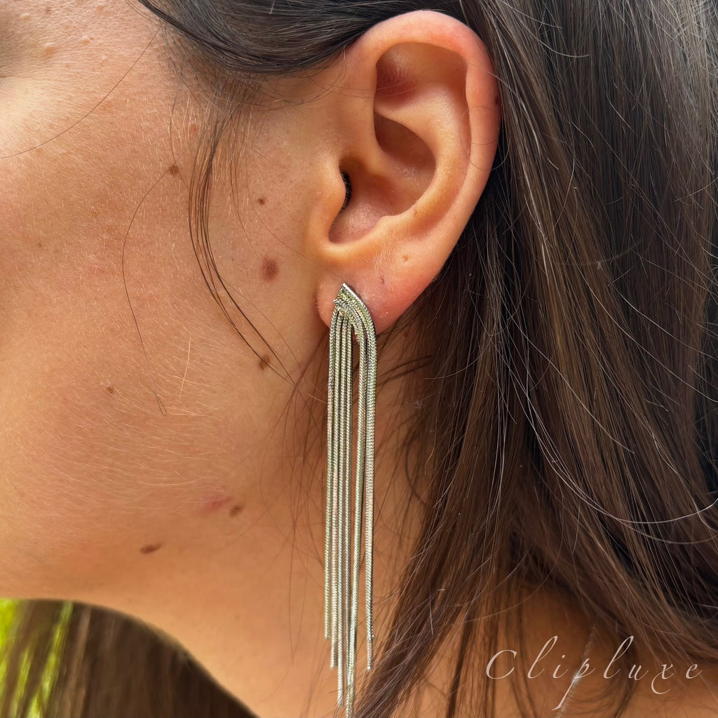 Flowing dangling Clip-on earring