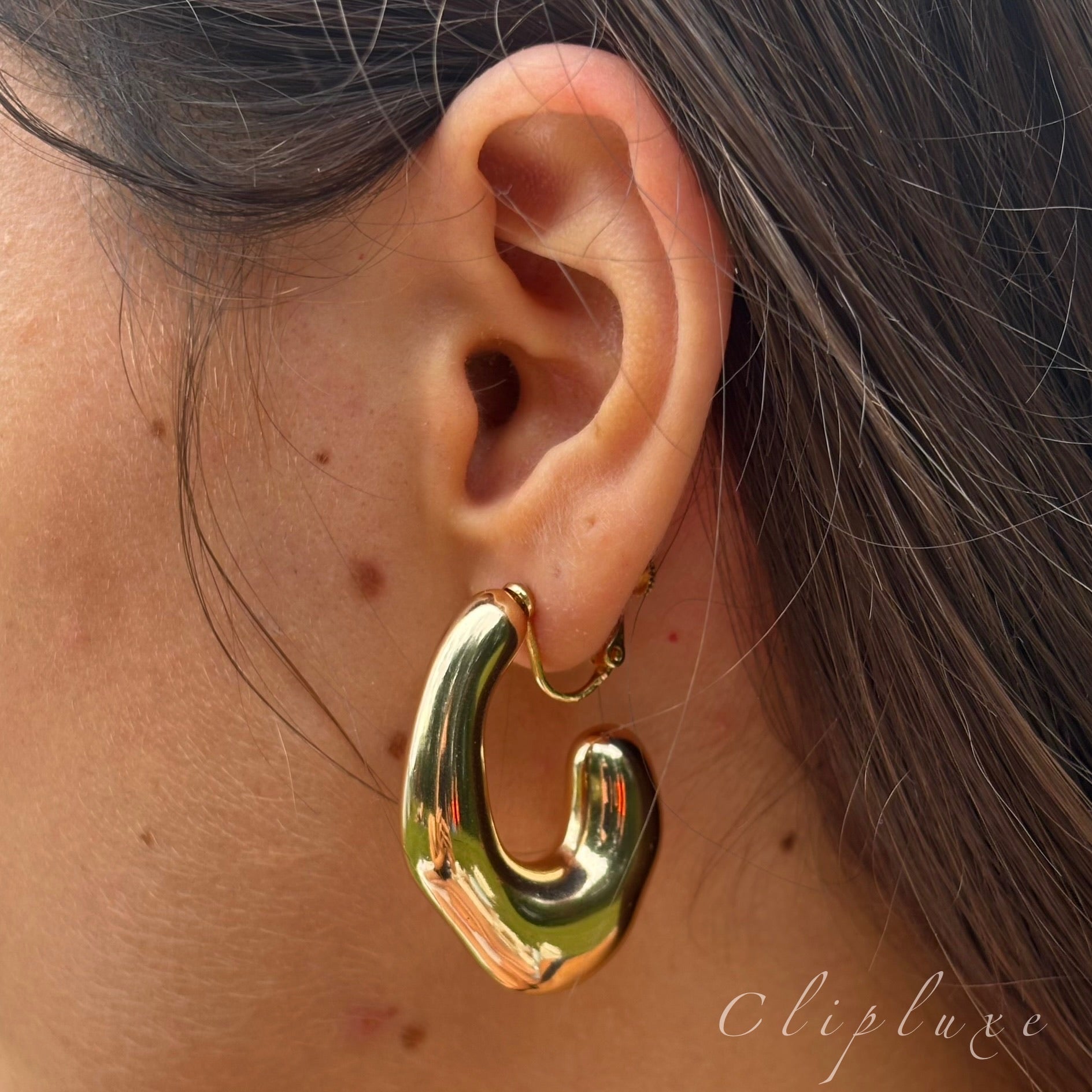Playful bold drop clip on earrings