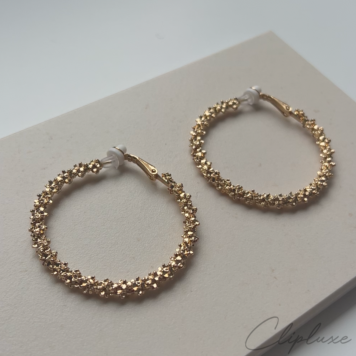 Textured simple hoop Clip-on earring