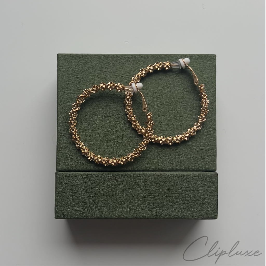 Textured simple hoop Clip-on earring
