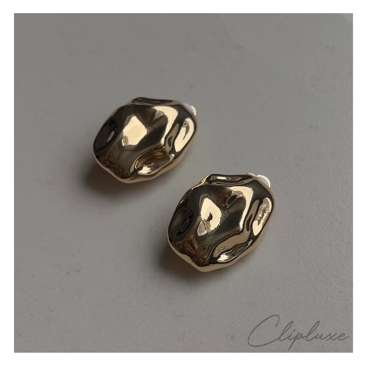 Irregular Hammered Clip-on earring