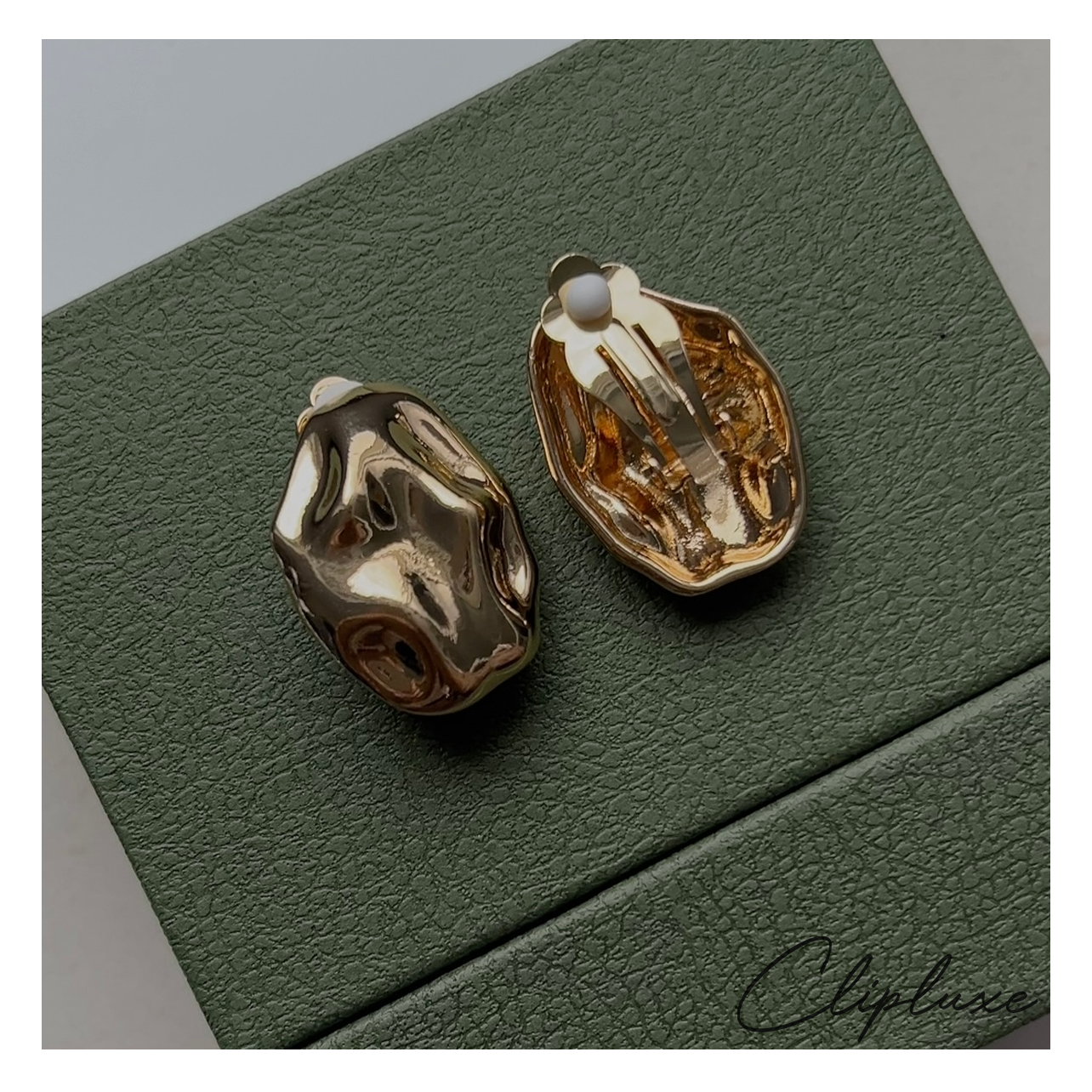 Irregular Hammered Clip-on earring