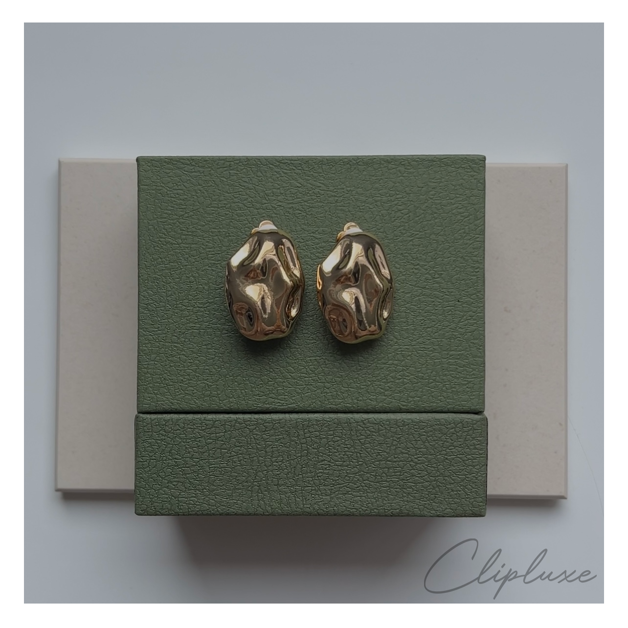 Irregular Hammered Clip-on earring