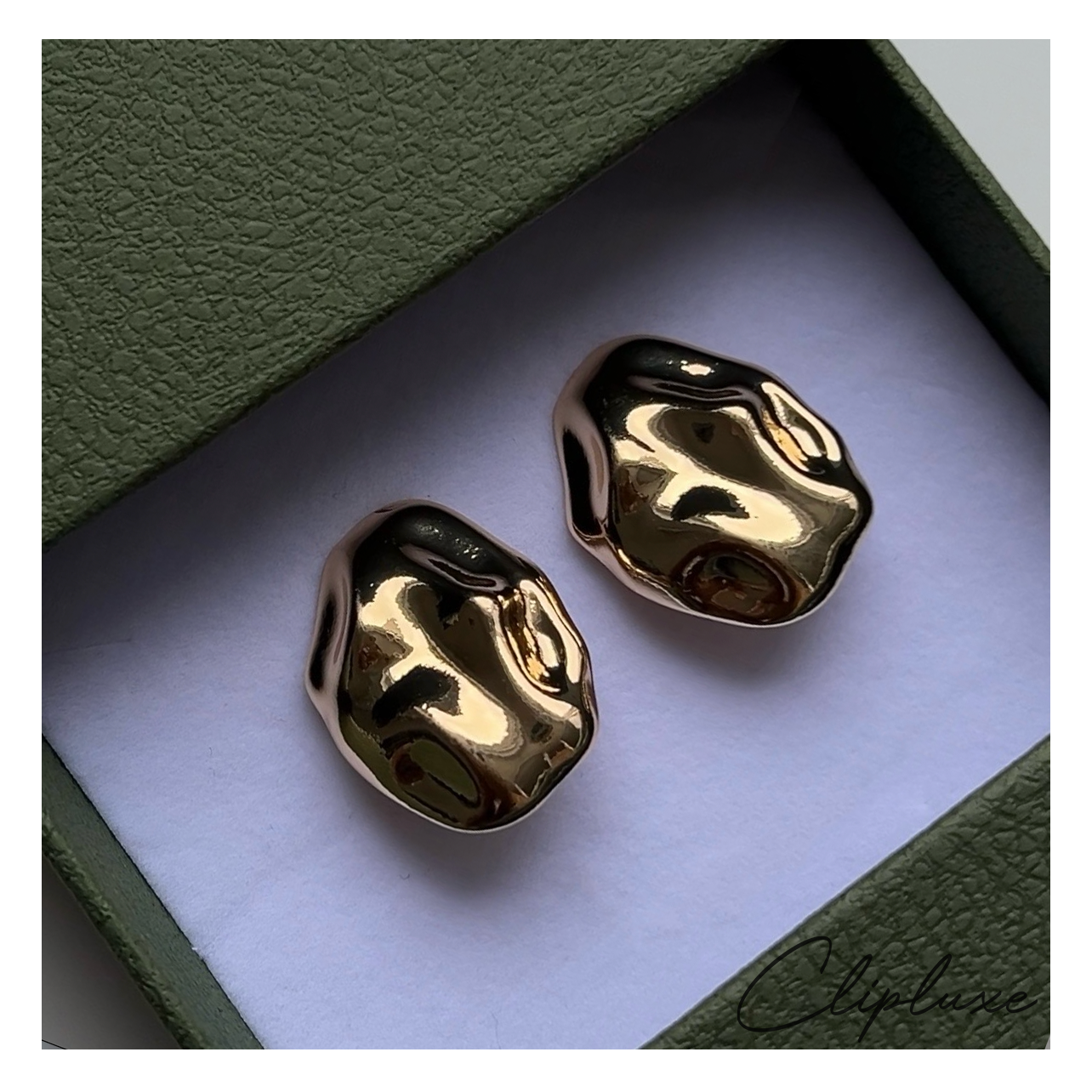 Irregular Hammered Clip-on earring