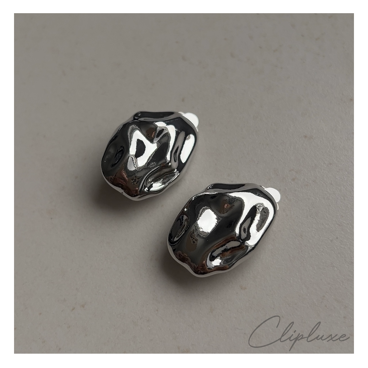 Irregular Hammered Clip-on earring