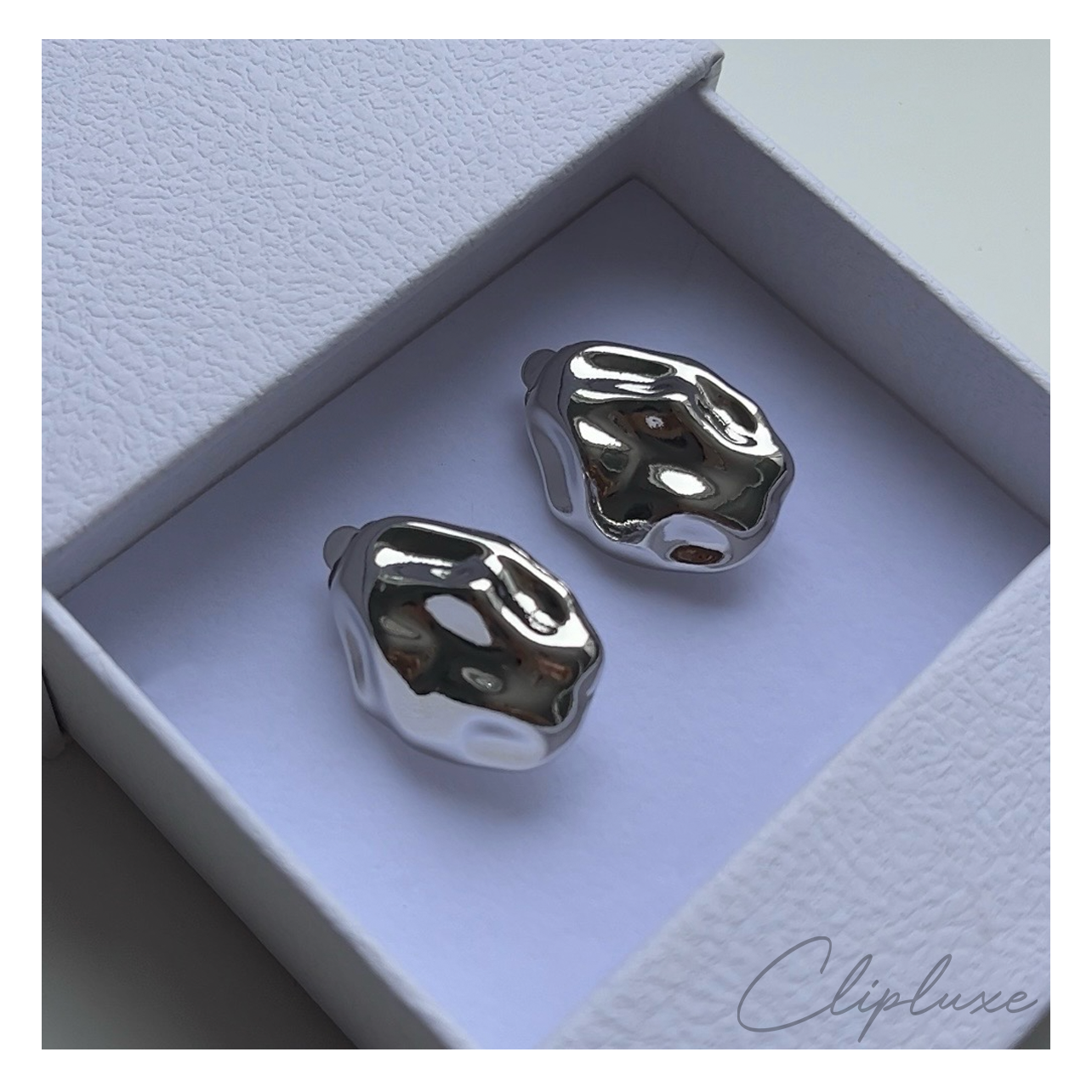 Irregular Hammered Clip-on earring