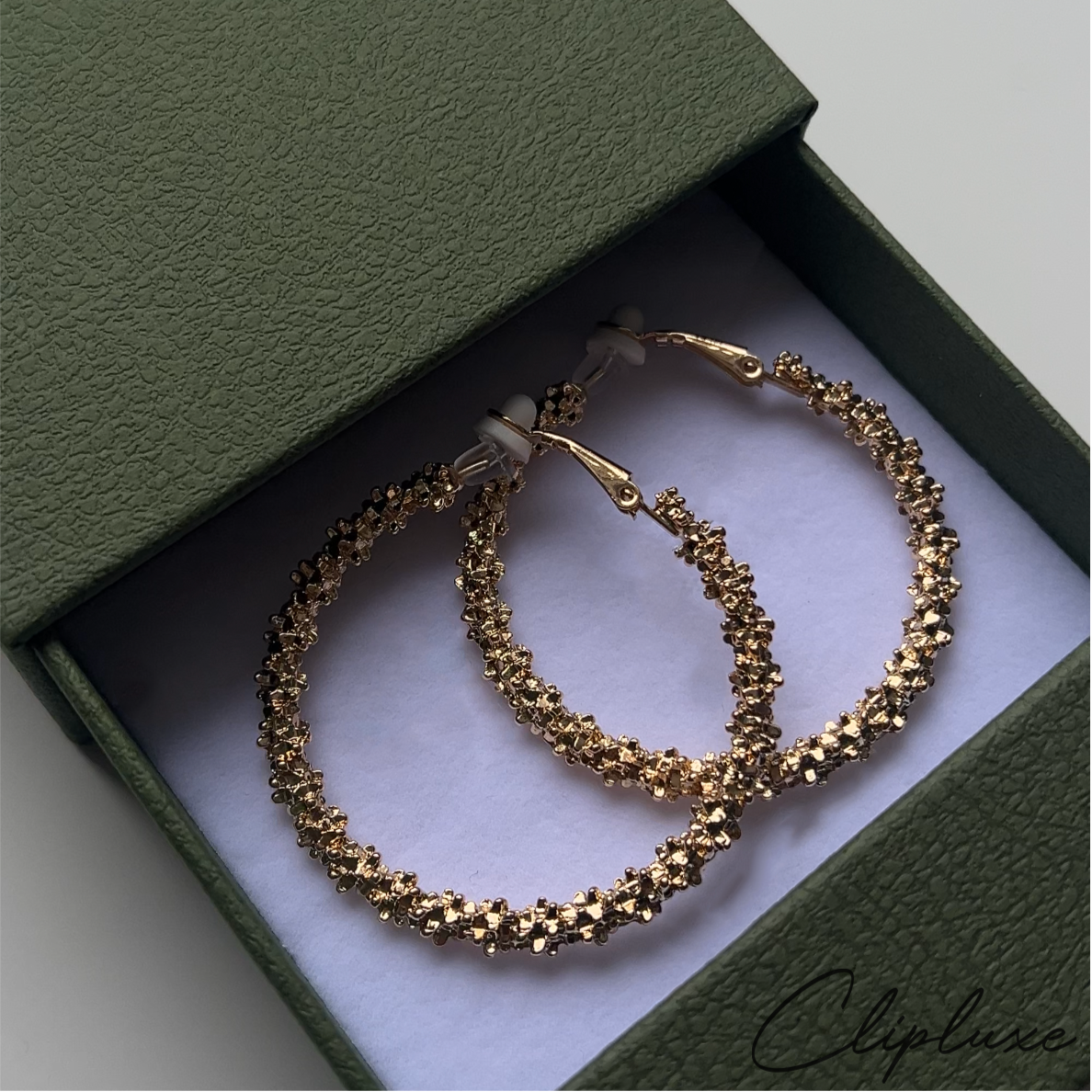 Textured simple hoop Clip-on earring