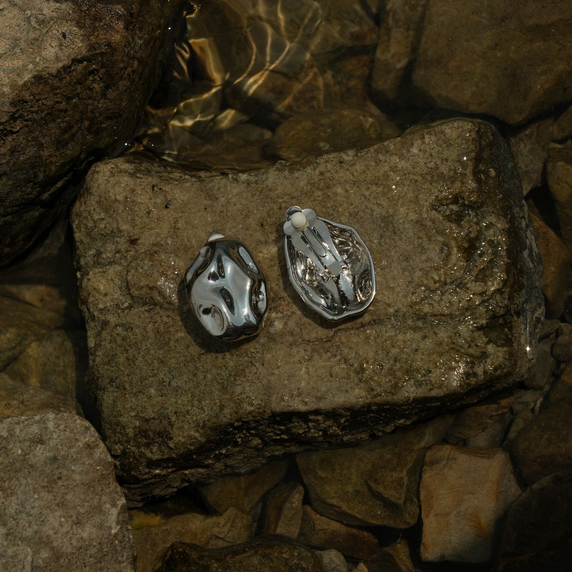 Irregular Hammered Clip-on earring