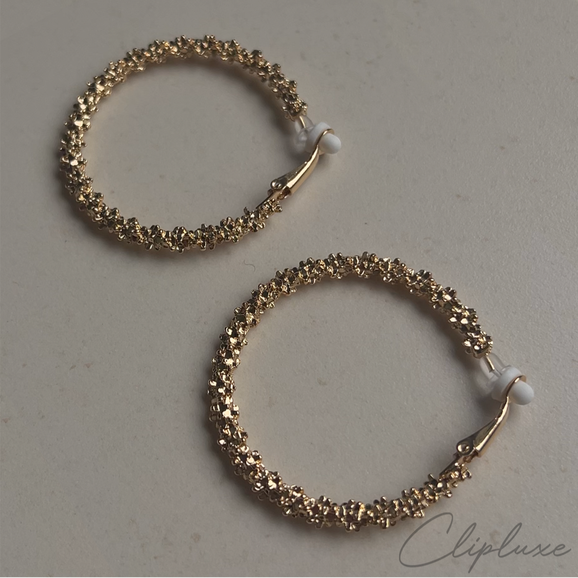 Textured simple hoop Clip-on earring
