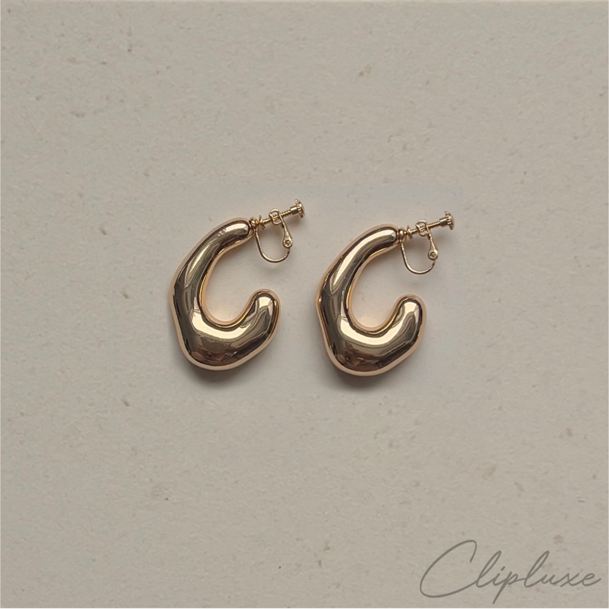Irregular hooped Clip-on earring