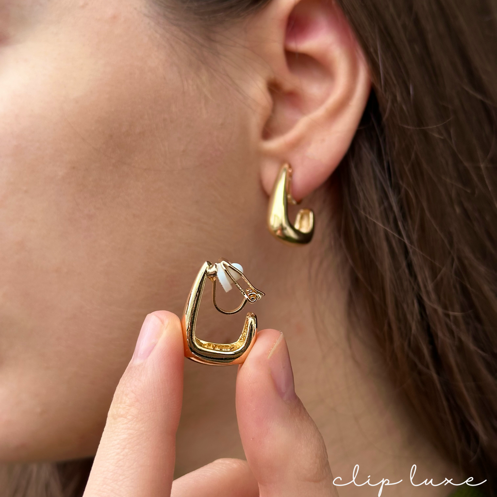 Teardrop clip on earrings