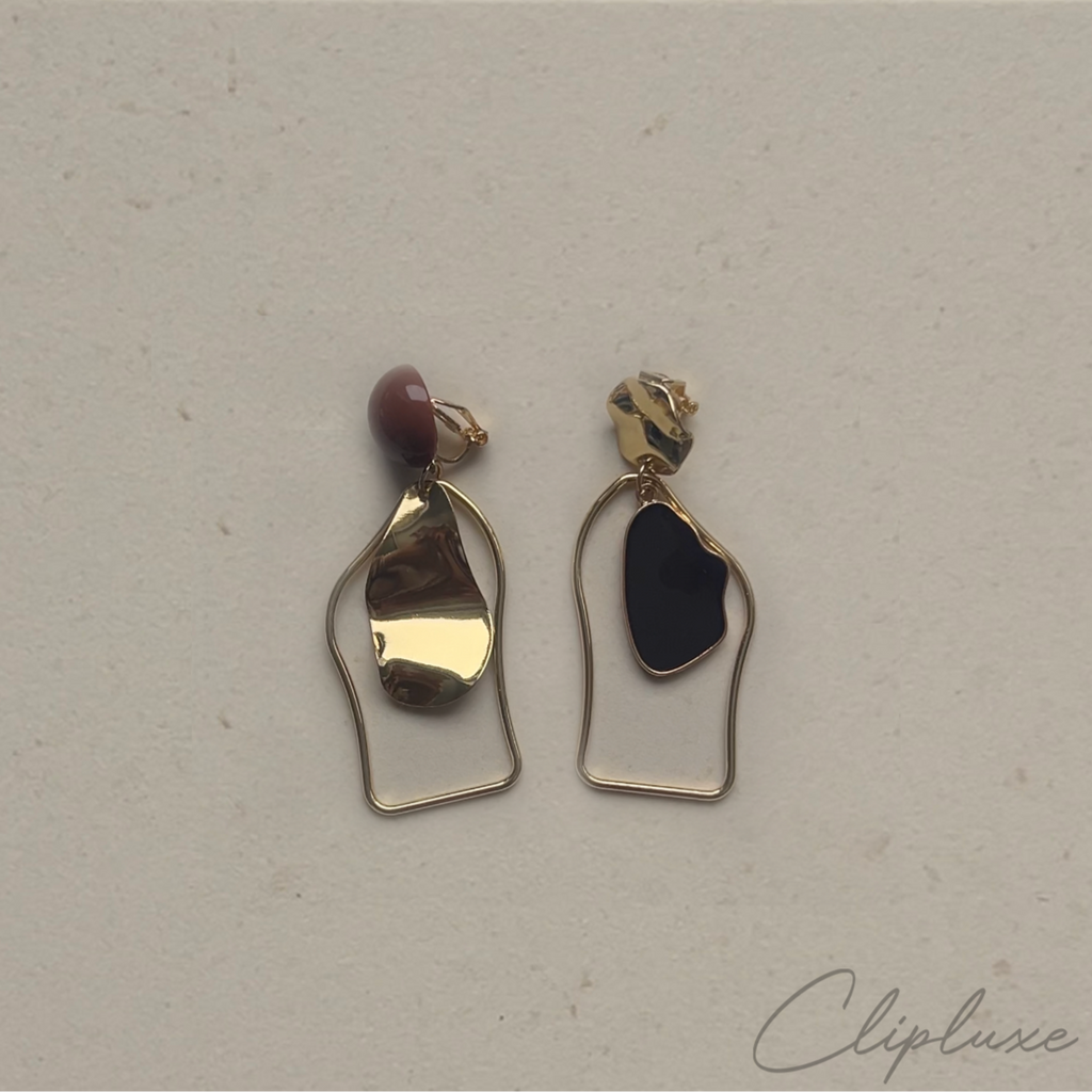 Elegant asymmetric free design Clip-on earring