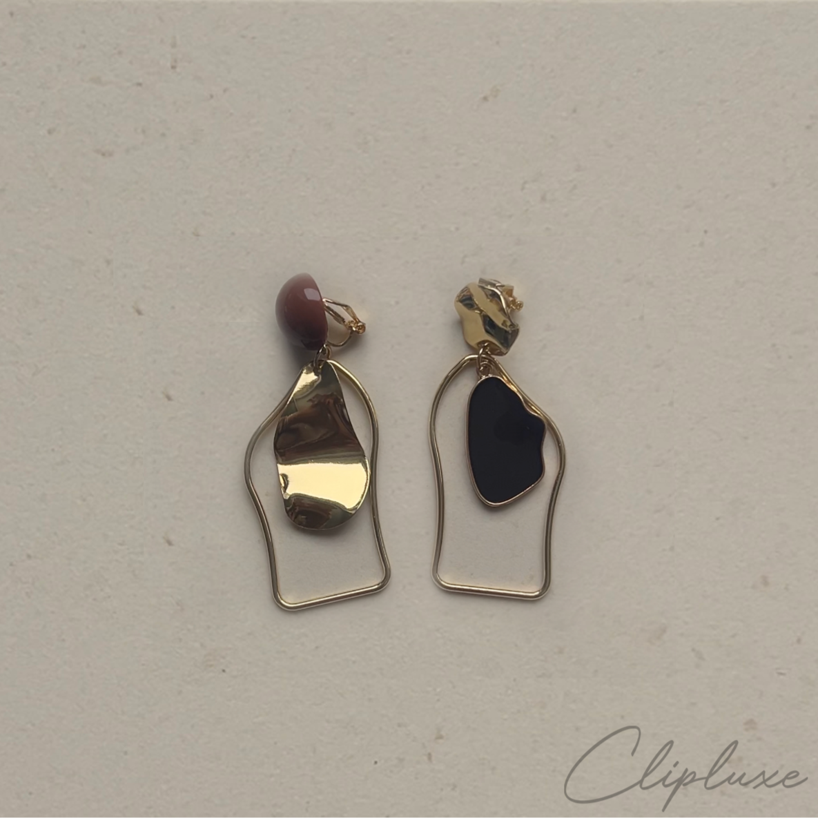 Elegant asymmetric free design Clip-on earring