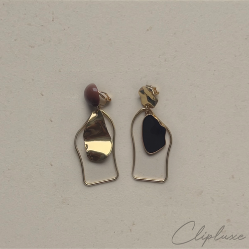 Elegant asymmetric free design Clip-on earring