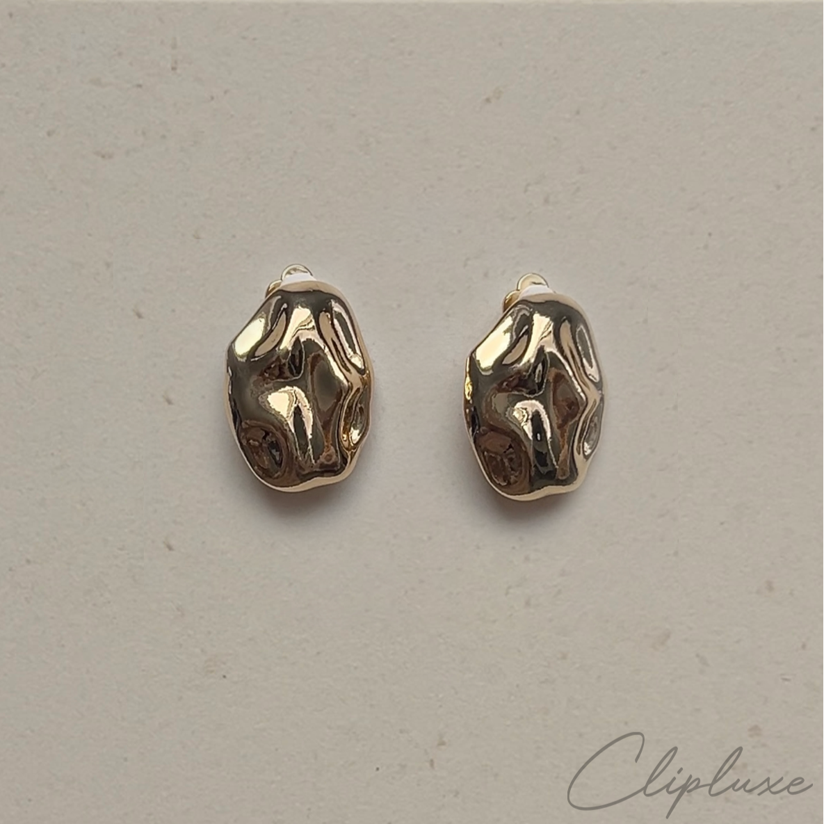 Irregular Hammered Clip-on earring