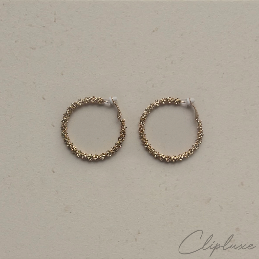 Textured simple hoop Clip-on earring