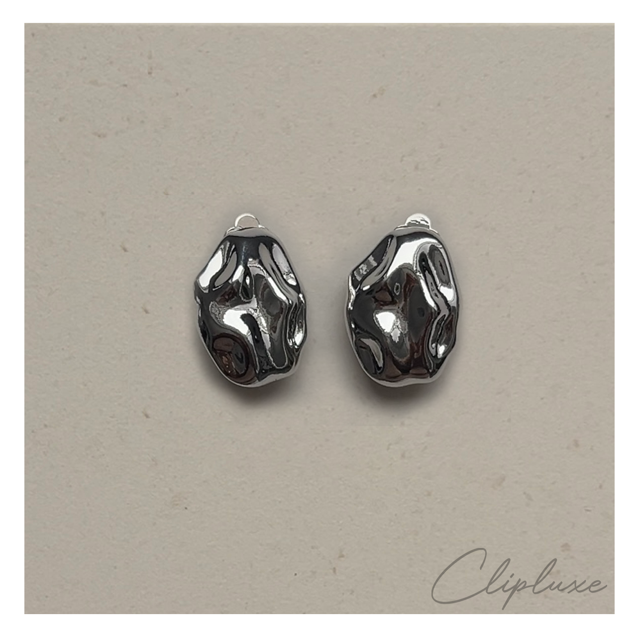 Irregular Hammered Clip-on earring