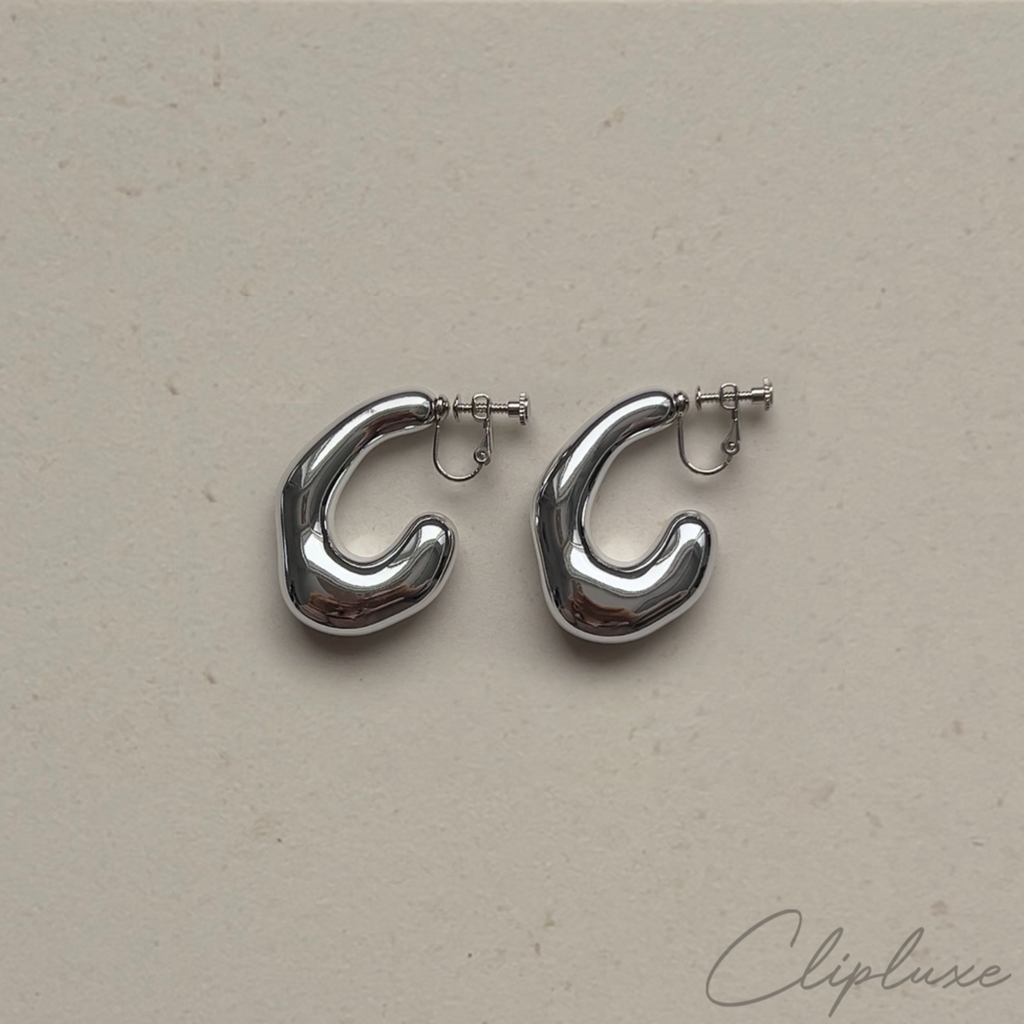 Irregular hooped Clip-on earring