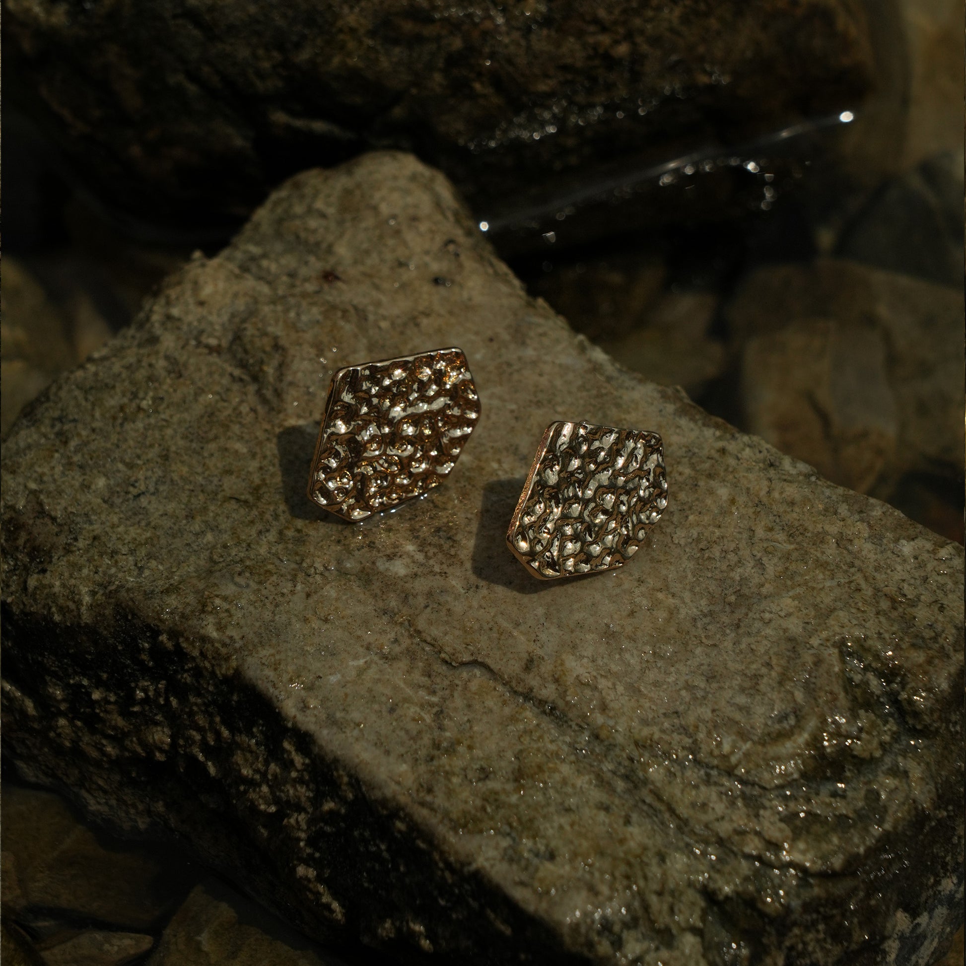 Edgy stainless steel stud clip on earrings