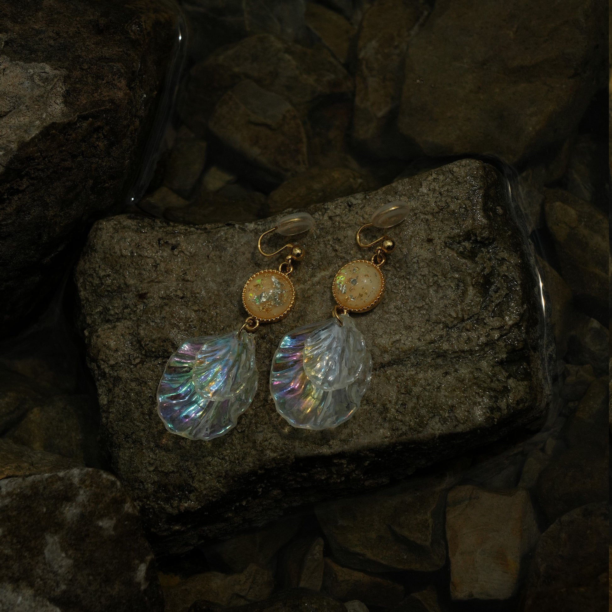 Shimmer coast statement clip on earrings