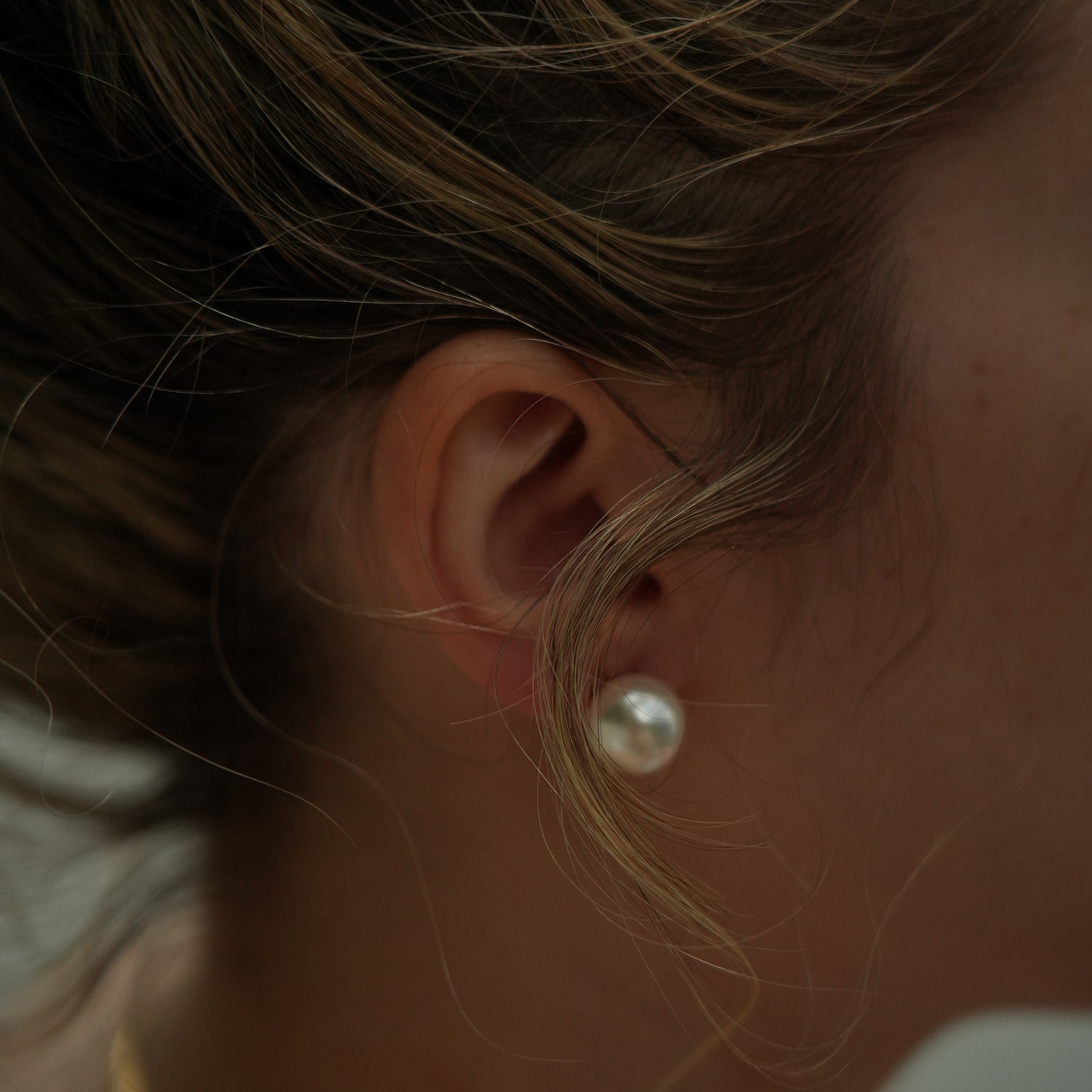 Classic pearl stud clip on earrings
