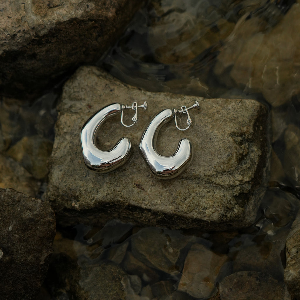 Playful bold drop clip on earrings