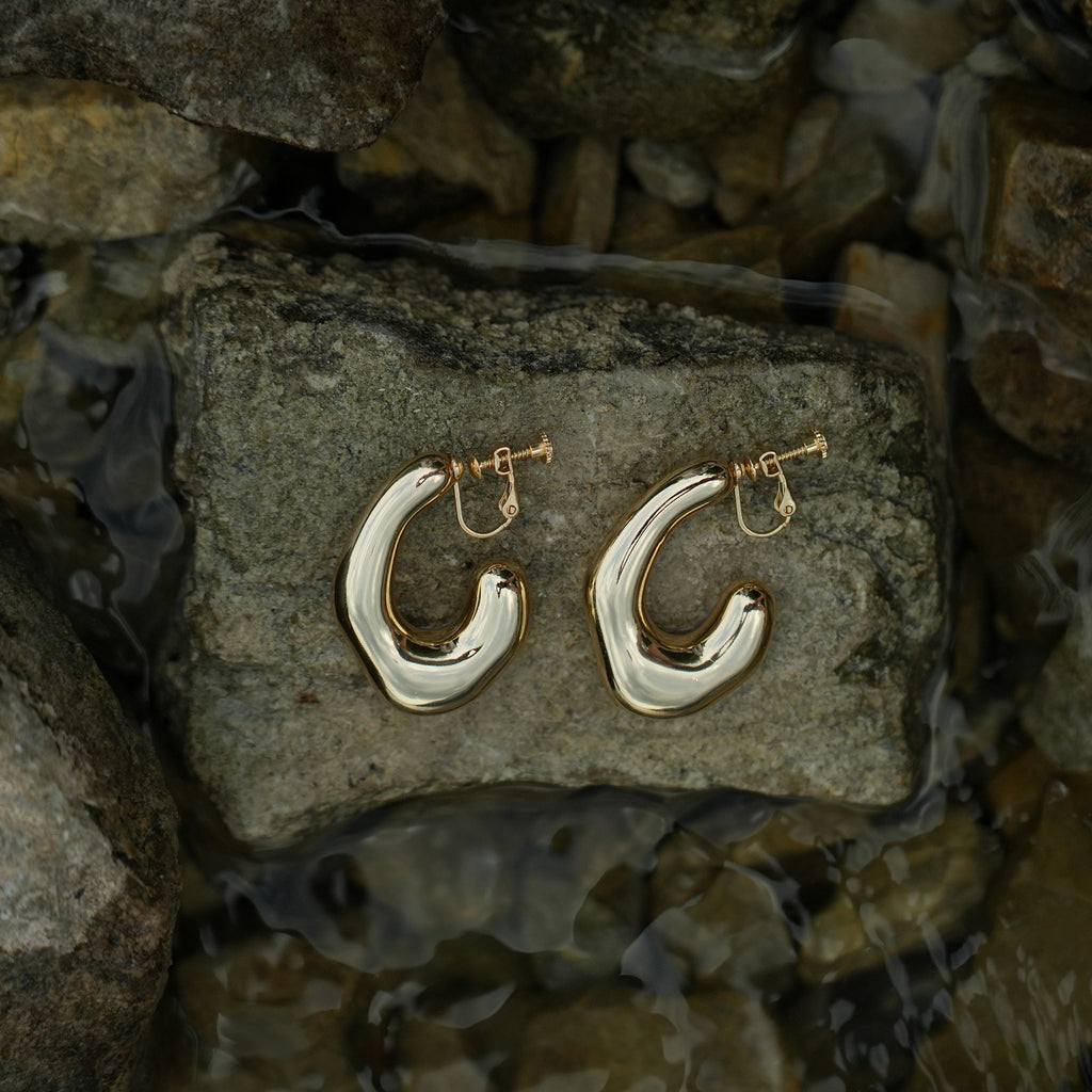 Playful bold drop clip on earrings