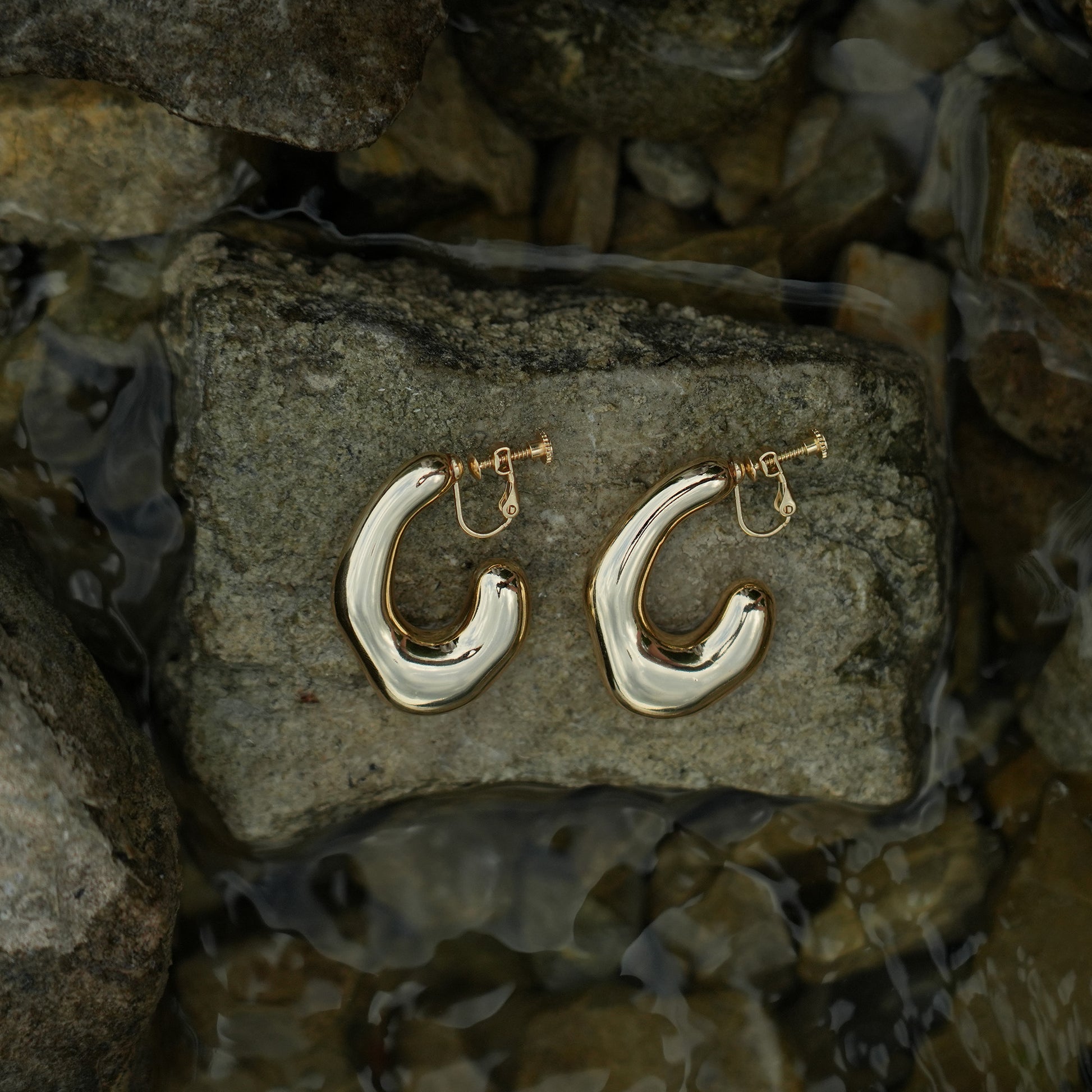 Playful bold drop clip on earrings