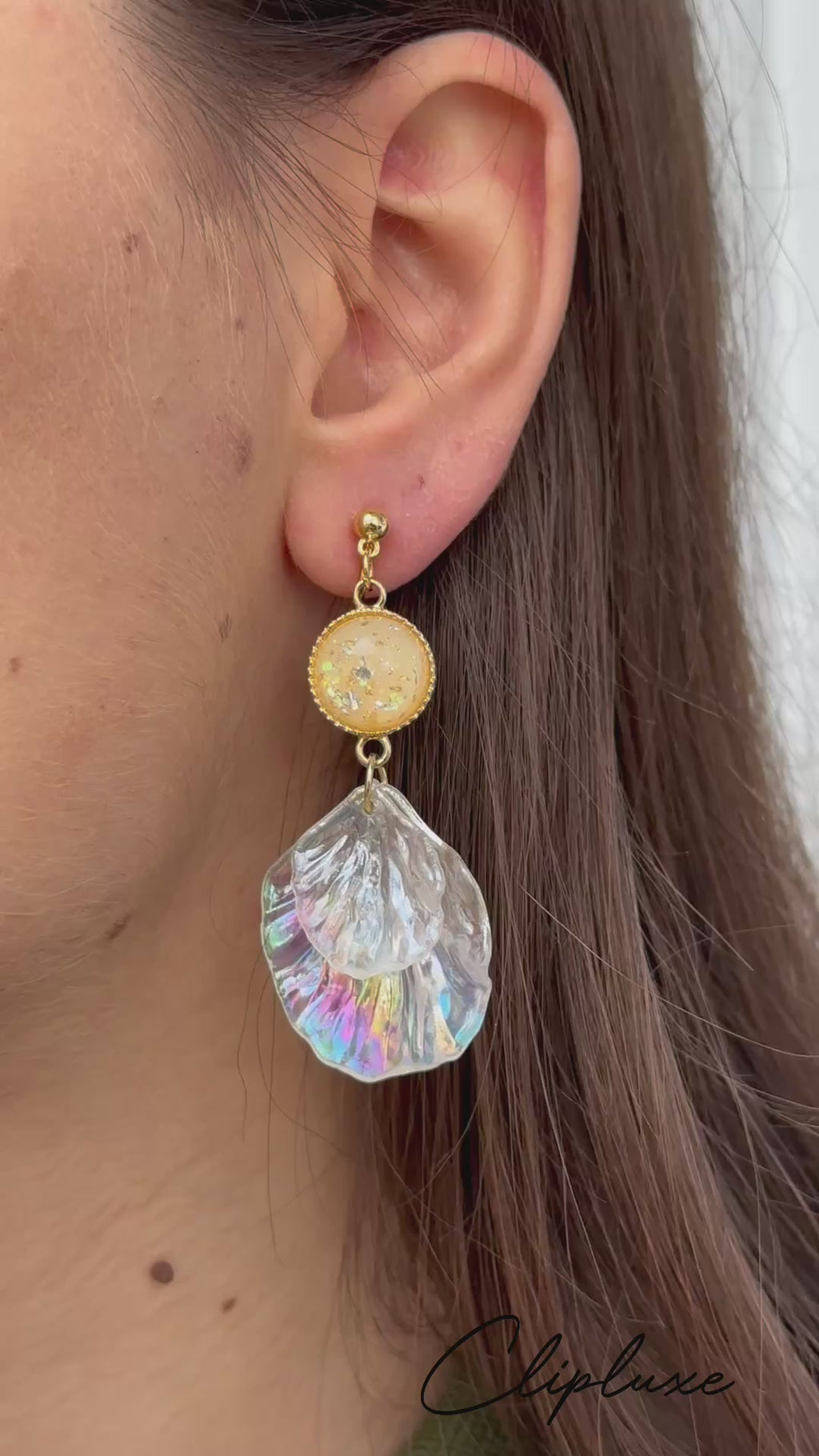 Shimmer coast statement clip on earrings