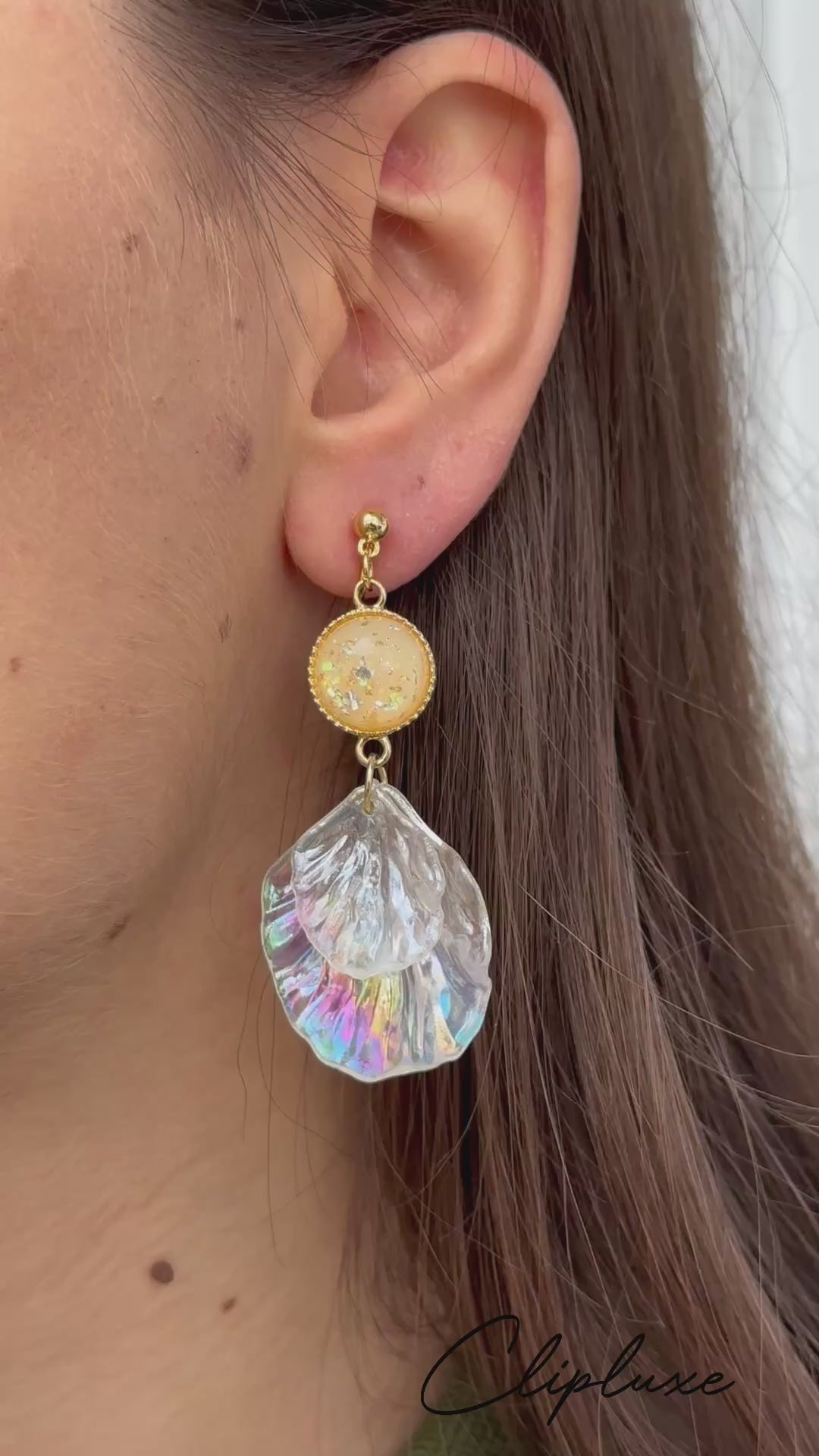 Shimmer coast statement clip on earrings
