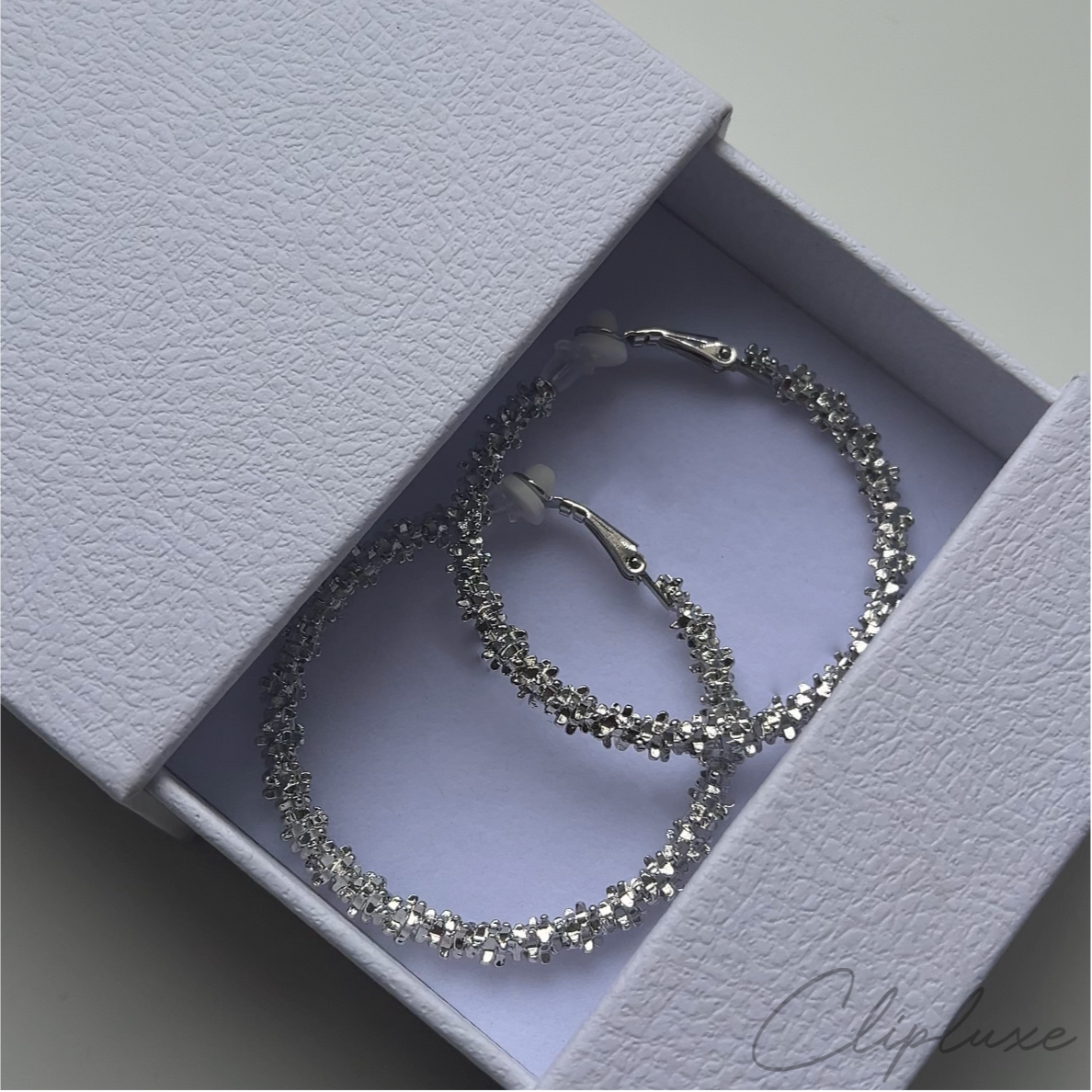 Textured simple hoop Clip-on earring
